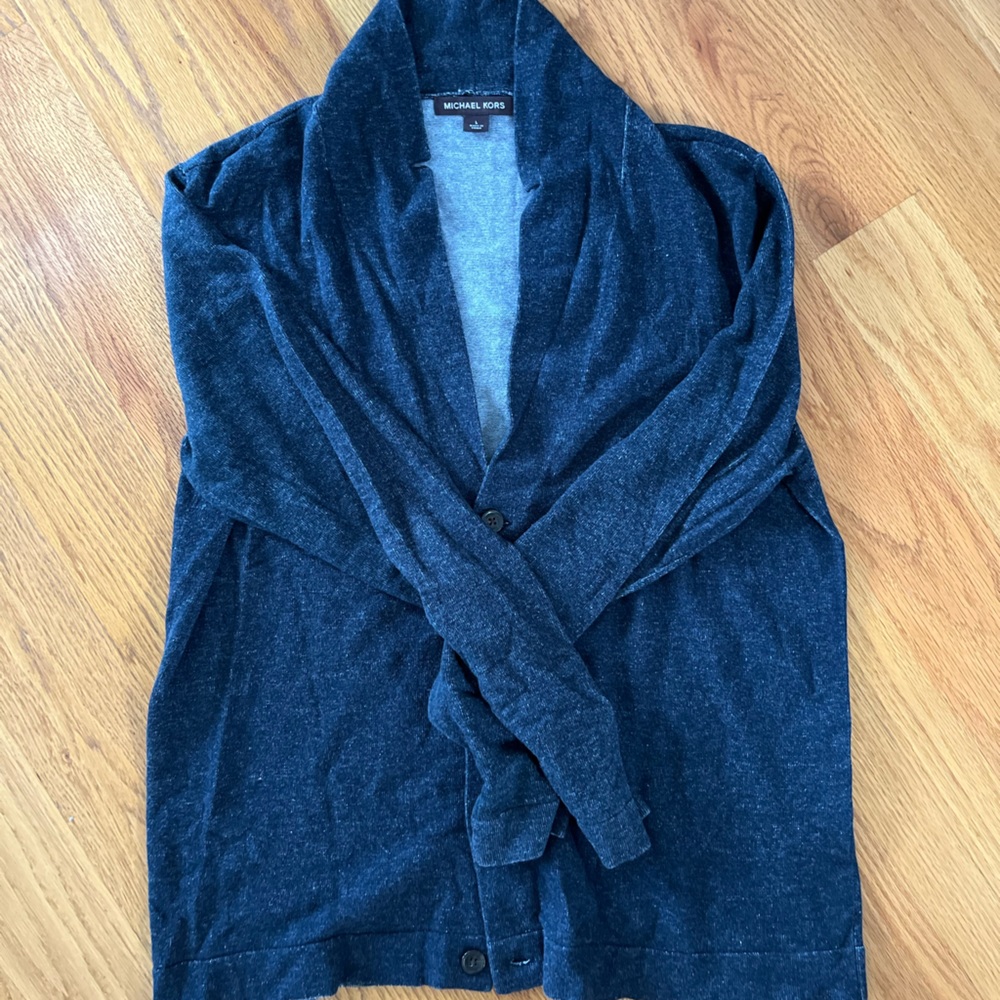 Michael Kors Mens Large Navy Sweater button down